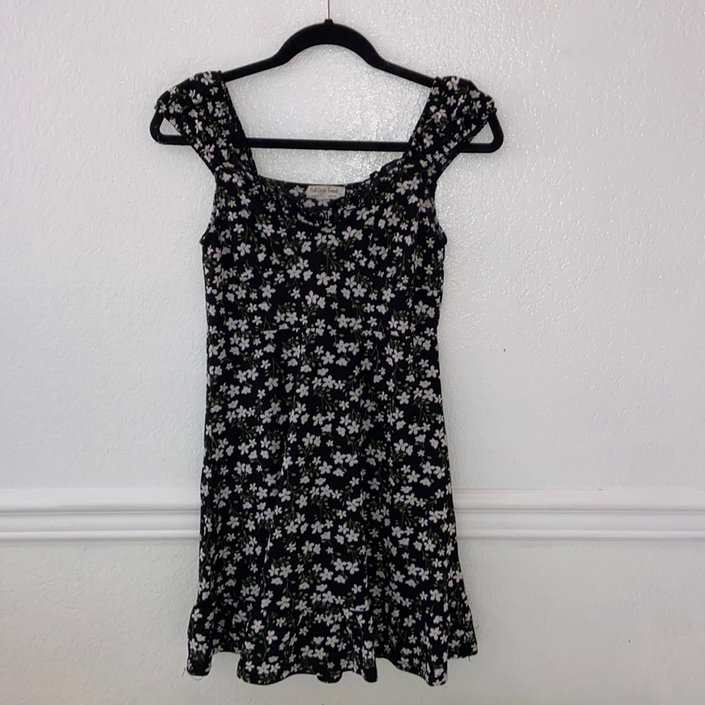 Black and White Floral Mini Dress